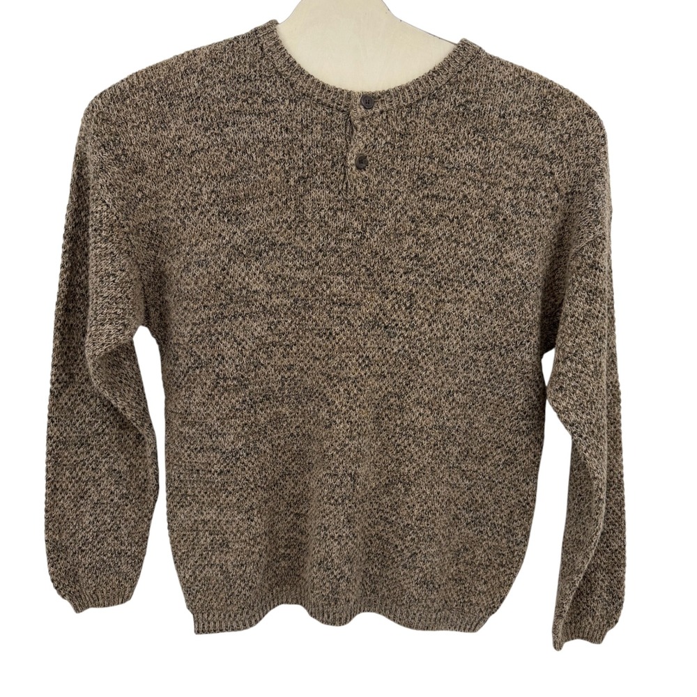 J. Riggings Sweater Men XL Brown Cotton Ramie Henley  Pullover Gorpcore Earthy